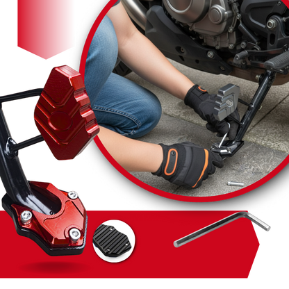 Support levier de béquille et plaque d'extension en alliage pour moto