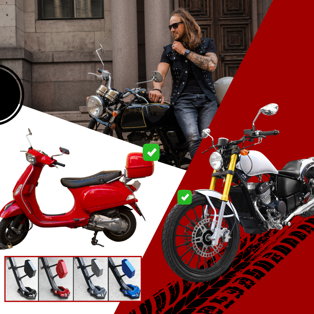 Support levier de béquille et plaque d'extension en alliage pour moto