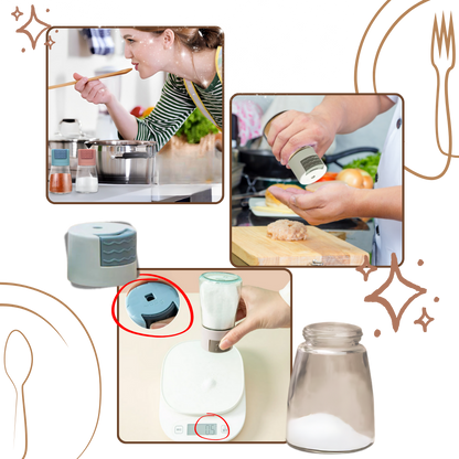 Salière et poivrière à poussoir précis