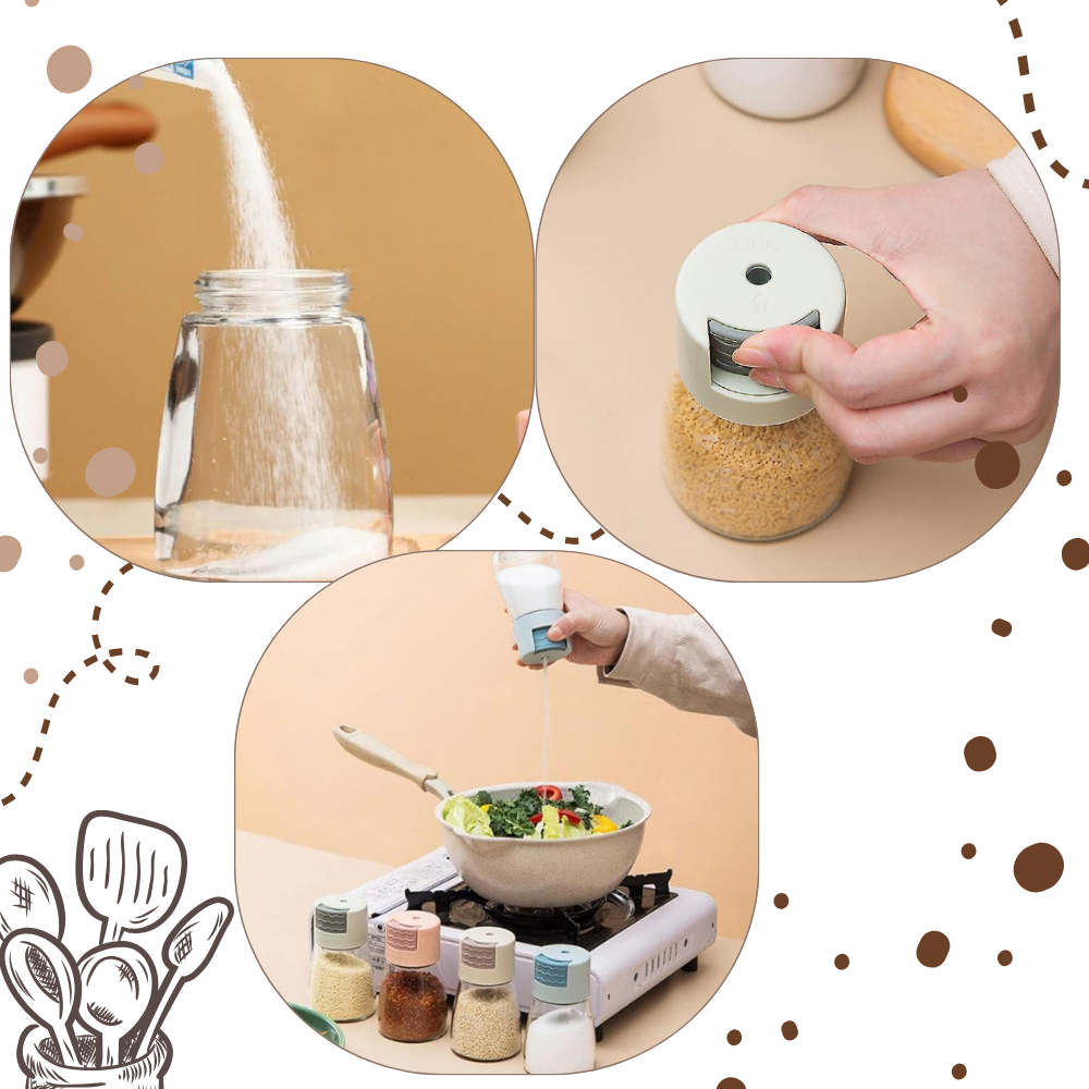 Salière et poivrière à poussoir précis