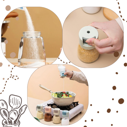 Salière et poivrière à poussoir précis