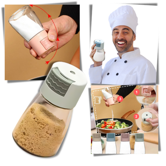 Salière et poivrière à poussoir précis