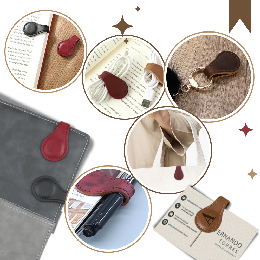 Marque-page magnétique en cuir personnalisé