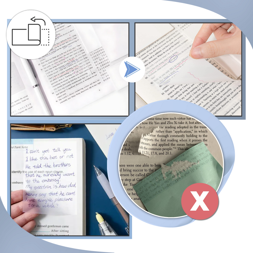 Notes autocollantes transparentes imperméables