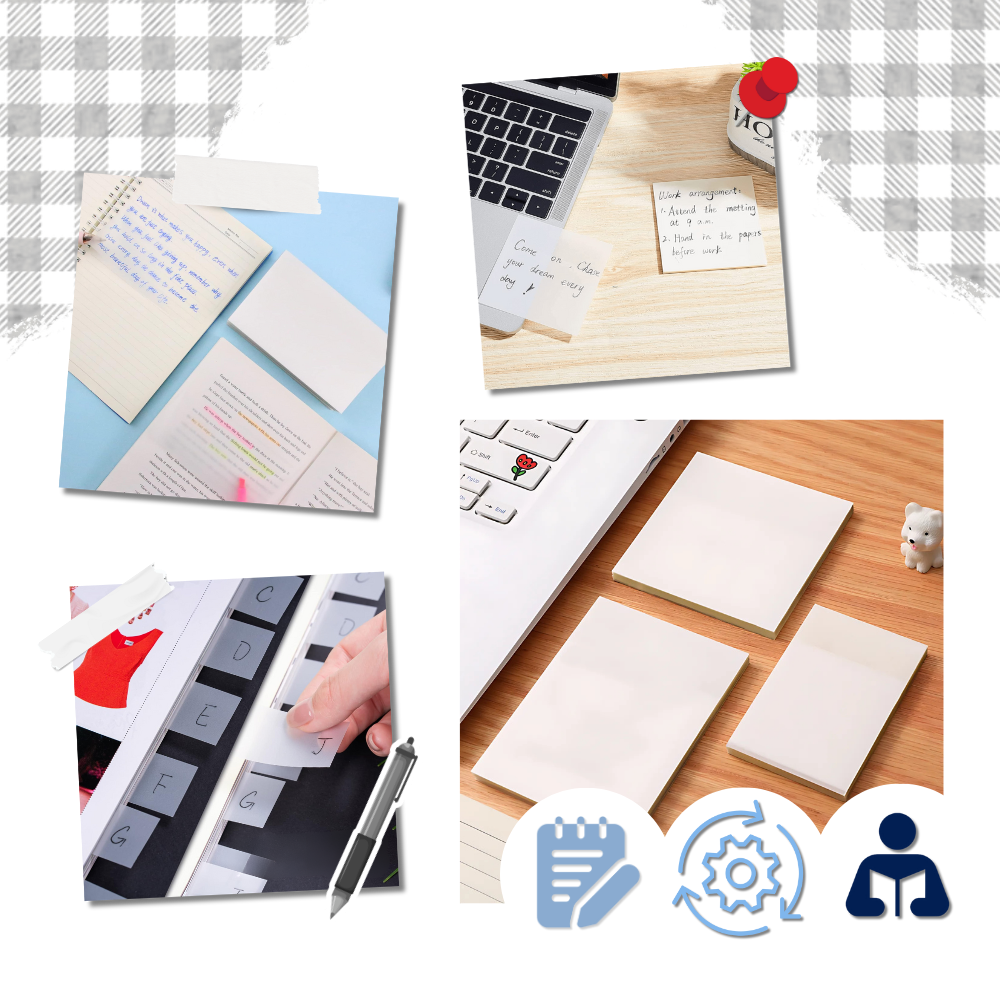 Notes autocollantes transparentes imperméables