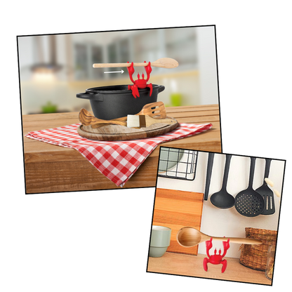 Porte-cuillère antidérapant en forme de crabe amusant