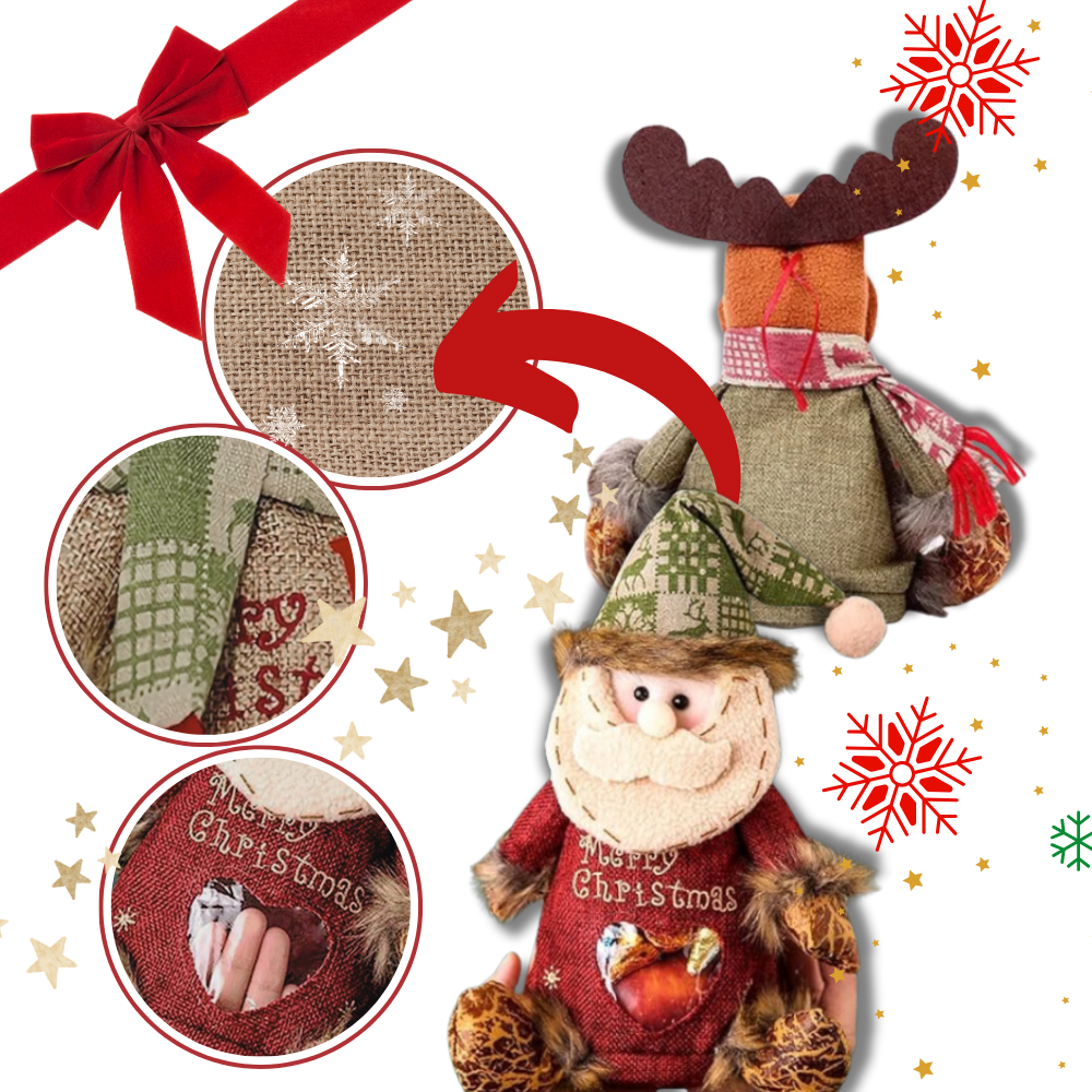 Sac-cadeau de Noël réutilisable à fermeture éclair