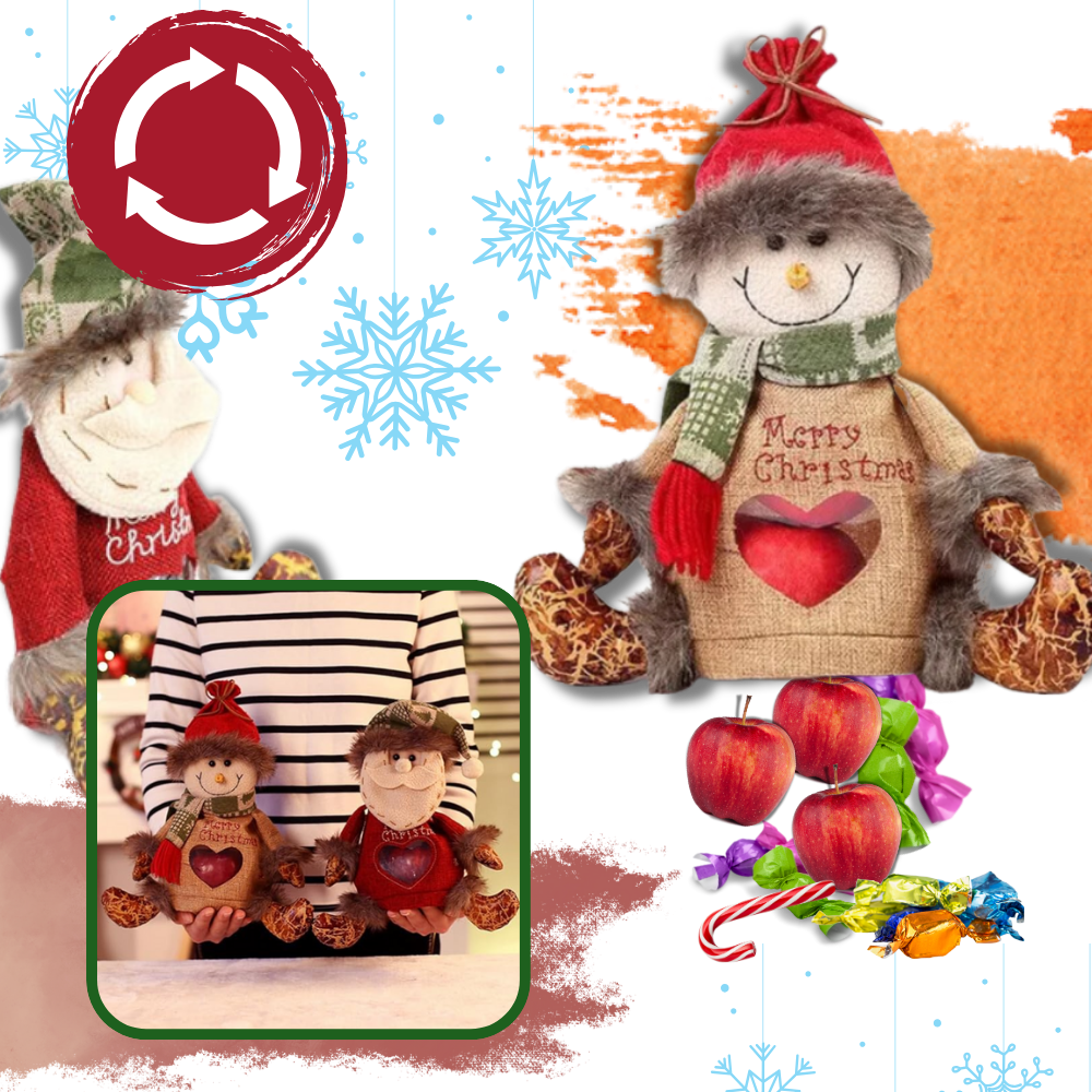 Sac-cadeau de Noël réutilisable à fermeture éclair